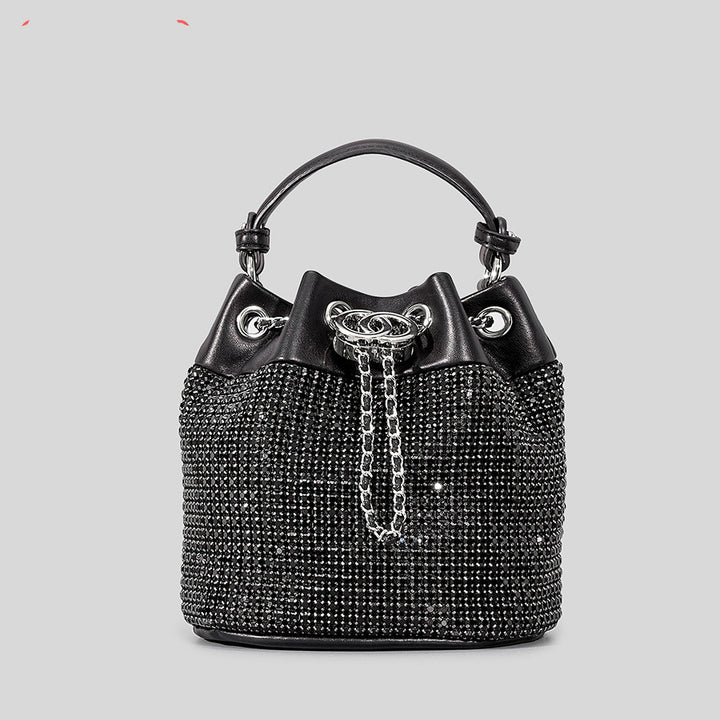 Rhinestone Women's Niche Bling Rhinestone Bucket Bag-Women's Bags-Zishirts