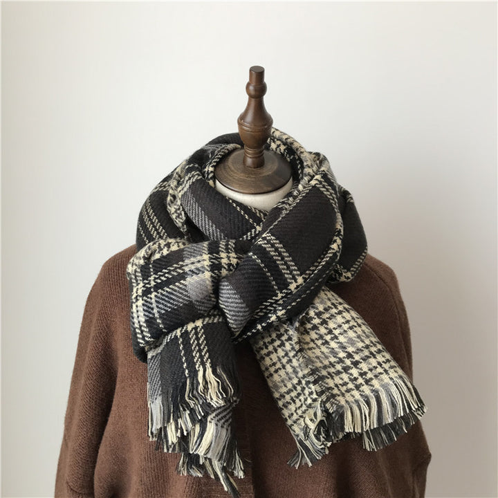 Women's Autumn Winter Retro Plaid Scarf-Scarves & Wraps-Zishirts