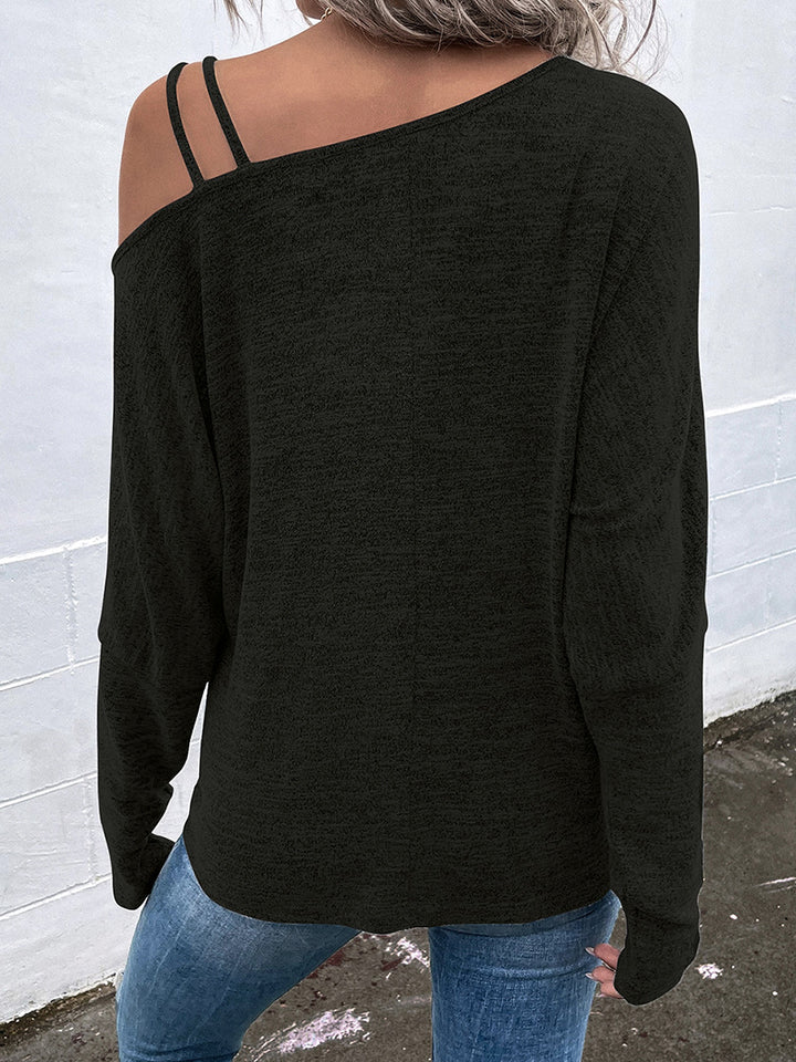 Off-the-shoulder Lace Up All-match Slim Fit Slimming Sweatshirt-Women's Outerwear 2023-Zishirts