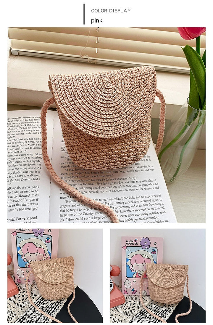 French Style Straw Bag Shoulder Crossbody-Women's Bags-Zishirts