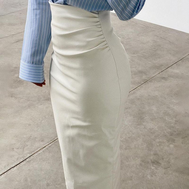 Women's Pu Skirt Fashion Pleated High Waist-Womens 2024 March-Zishirts