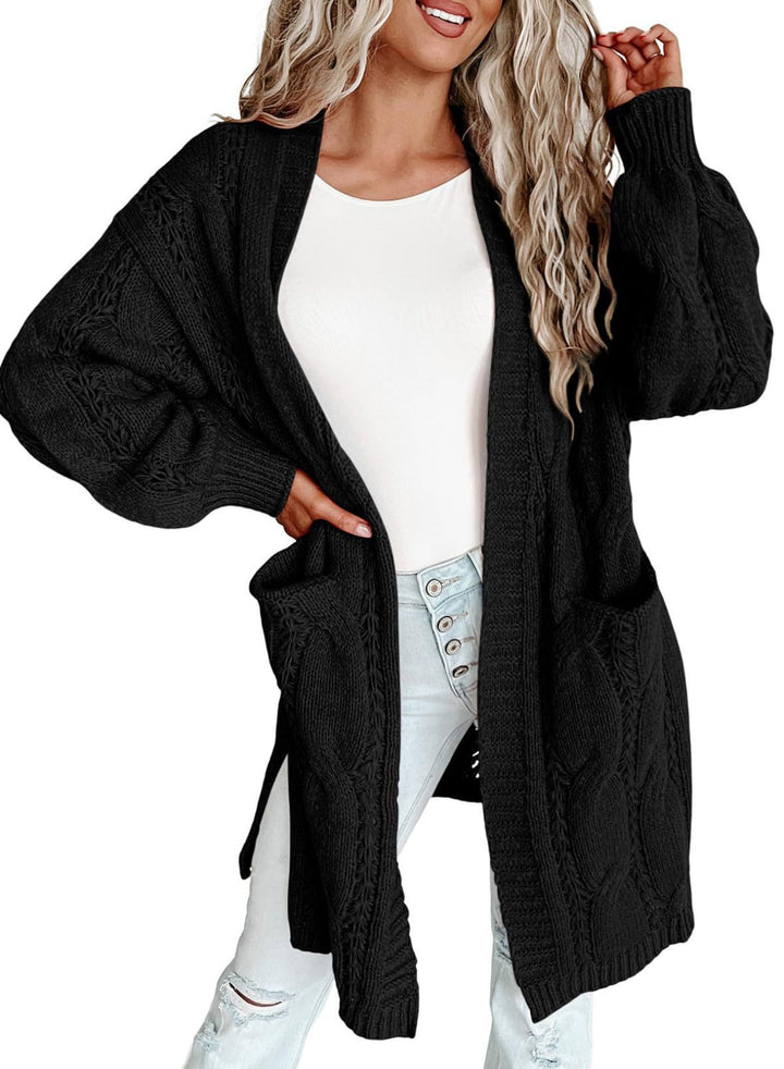 Autumn And Winter European And American Style Women Long Cardigan Long Sleeve Sweater With Pockets-Sweaters-Zishirts