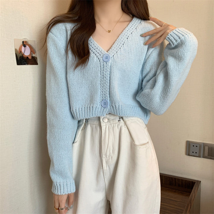 Women's Knitted Cardigan Short Sweater-Sweaters-Zishirts