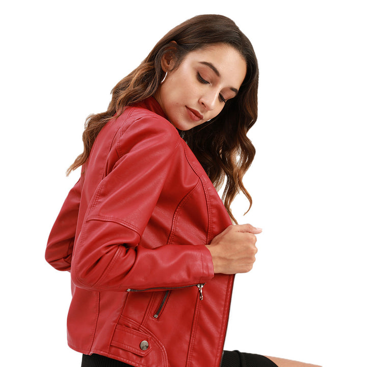 European And American Women's Leather Jackets-Jackets-Zishirts