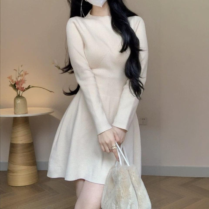 Autumn And Winter Knitting Bottoming Skirt Slim Fit Waist-Lady Dresses-Zishirts