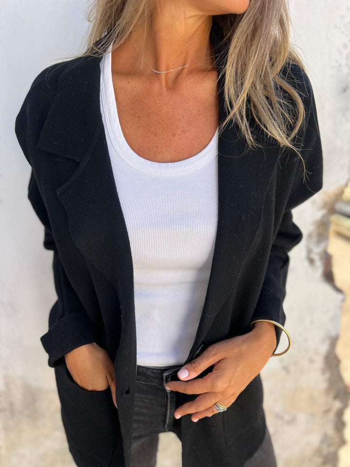 Casual Lapel Jacket With Pockets Fashion Versatile Long Sleeve Outwear Tops Coat For Womens Clothing-Jackets-Zishirts