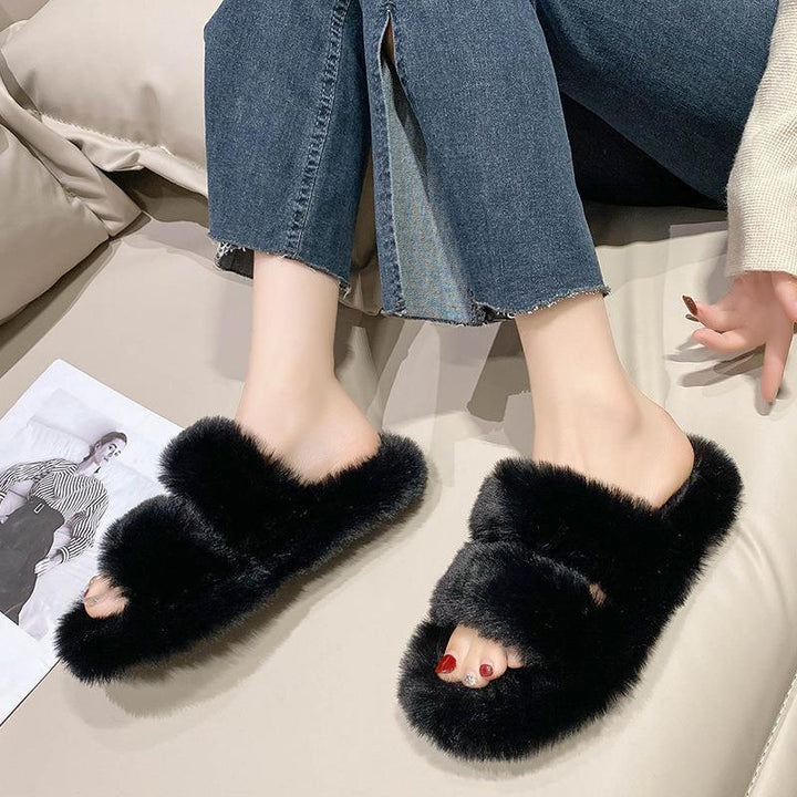 Women's Stylish And Lightweight Warm And Comfortable Home Plush Cotton Slippers-Womens Footwear-Zishirts