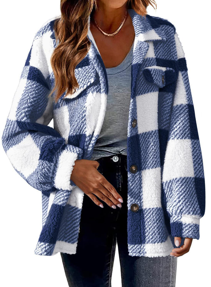 Women's Fashion Jacket Button Plush Coat-Women's Outerwear 2023-Zishirts