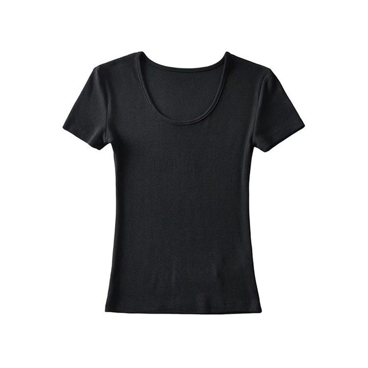 Women's Solid Color Round Neck Pullover Short Sleeve T-shirt-Womens 2024 March-Zishirts