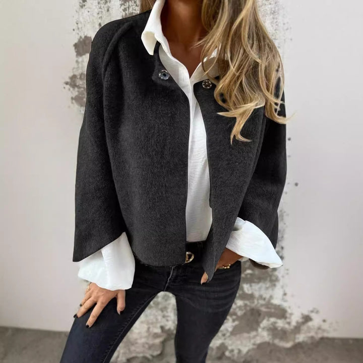 Women's Batwing Sleeve Cardigan Autumn And Winter Loose Short Cashmere Long Sleeve Coat-Jackets-Zishirts