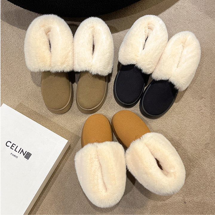 Winter Warm Snow Boots New Fashion Foldable Fleece Cotton Shoes For Women Plus Velvet And Thickened Plush Ankle Boots-Womens Footwear-Zishirts