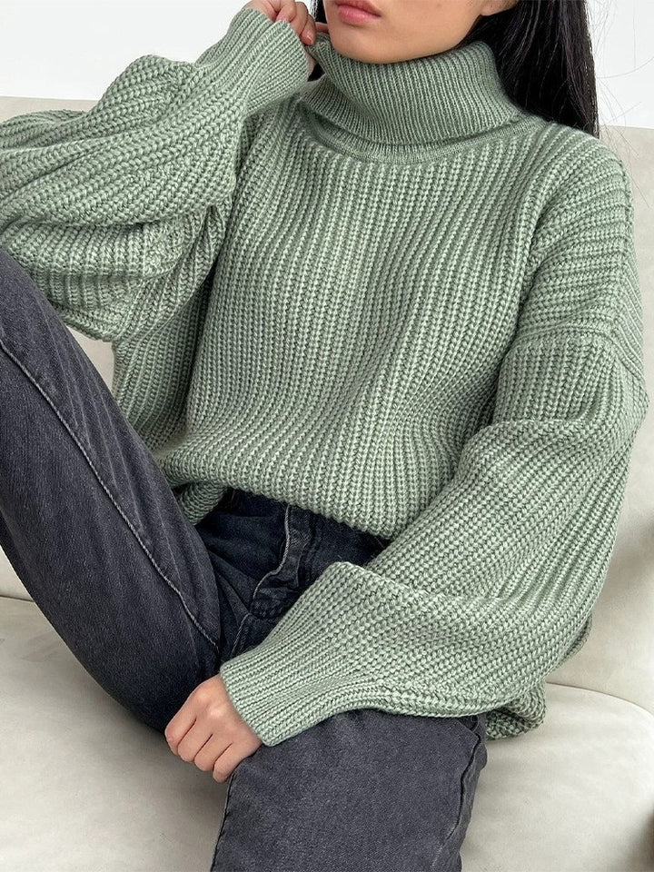 Thick Autumn And Winter Turtleneck Sweater Casual Solid Color Russian Knitwear-Sweaters-Zishirts