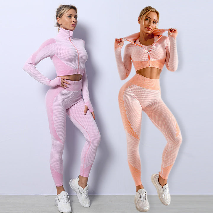 3PCS Yoga Set Seamless Sport Set Women Gym Clothing Leggings Women Crop Top Sports Bra Women Fitness Gym Set Womens Outfits Tracksuit-Womens 2024 March-Zishirts