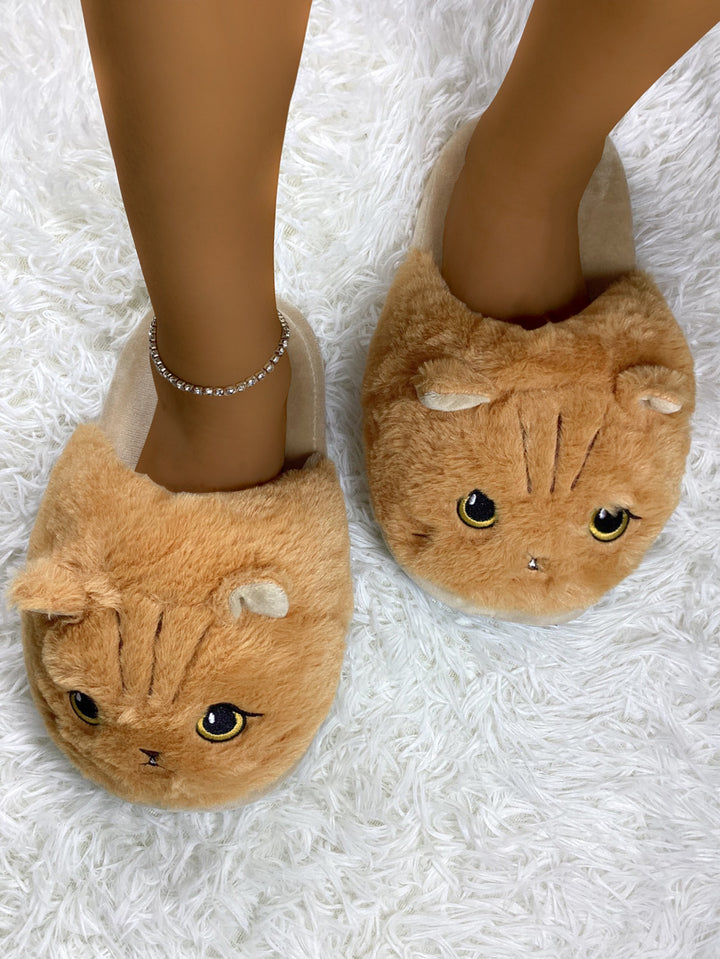 Cute Cartoon Coffee Cat Half Slippers-Womens Footwear-Zishirts