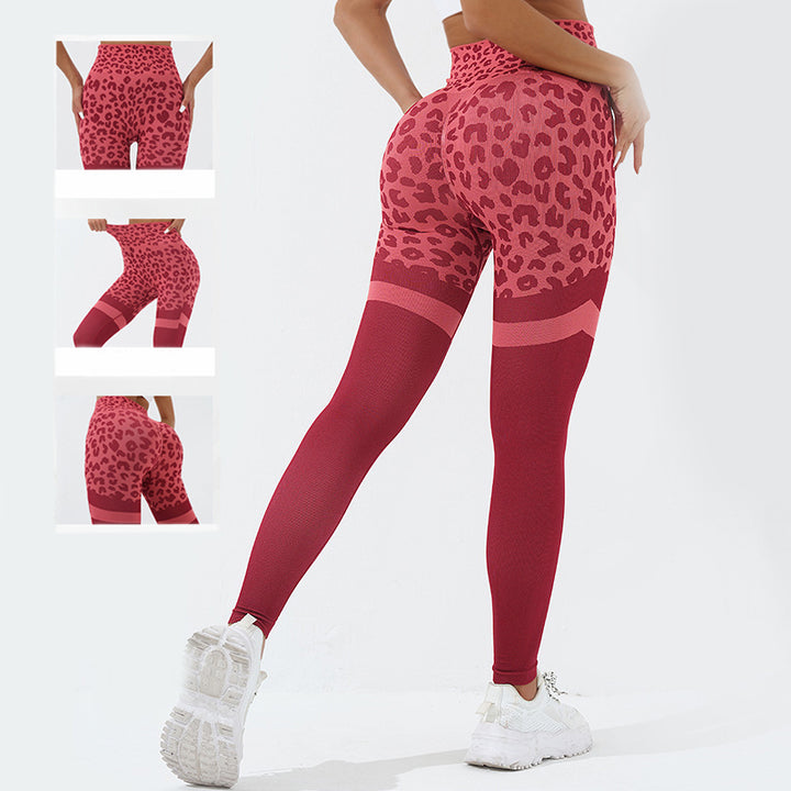 Leopard Print Fitness Pants For Women High Waist Butt Lifting Seamless Leggings Elastic Running Sport Training Yoga Pants Gym Outfits Clothing-Women's Outerwear 2023-Zishirts