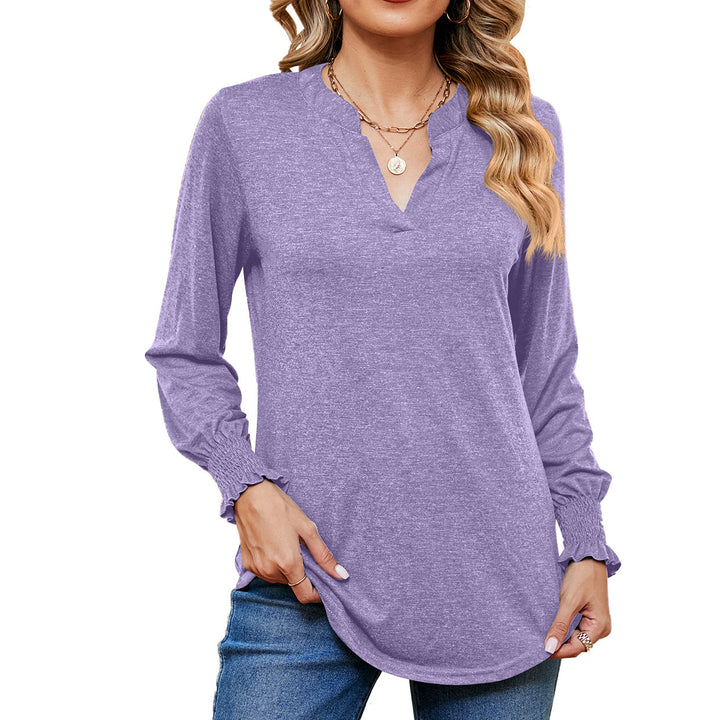 Stitching Long Sleeve Loose-fitting T-shirt Top-Womens 2024 March-Zishirts