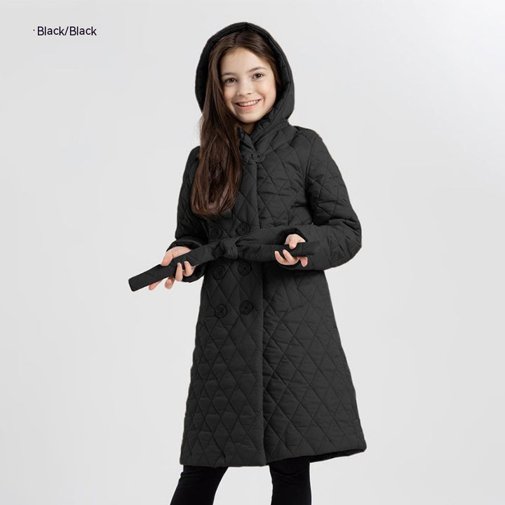 Long Coat Stand-up Collar Cotton-padded Clothes Warm And Windproof Children-Jackets-Zishirts