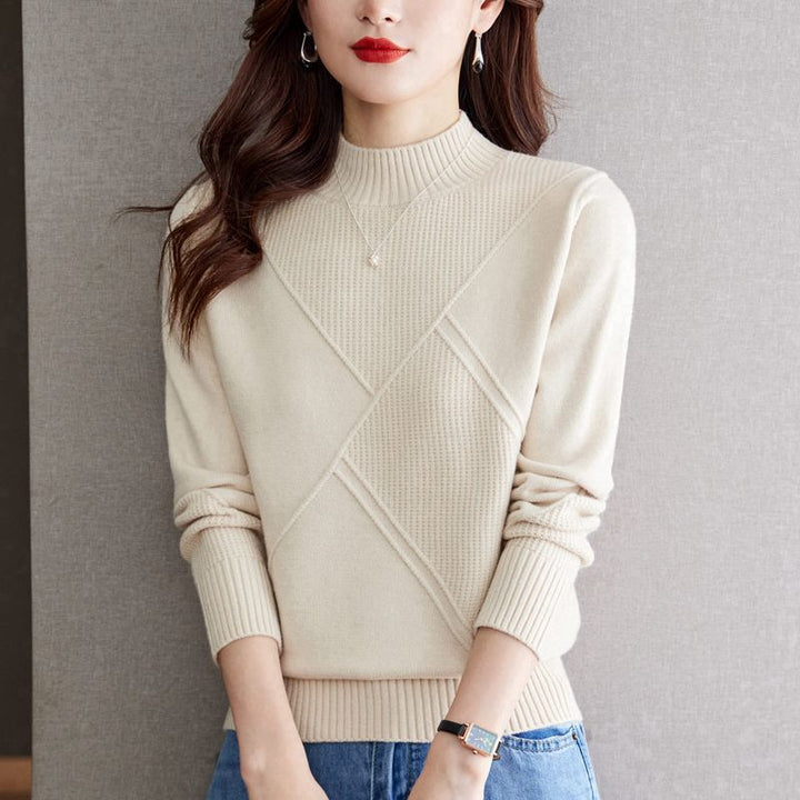 Autumn And Winter New Half Turtleneck Loose Inner Wear Sweater For Women-Sweaters-Zishirts