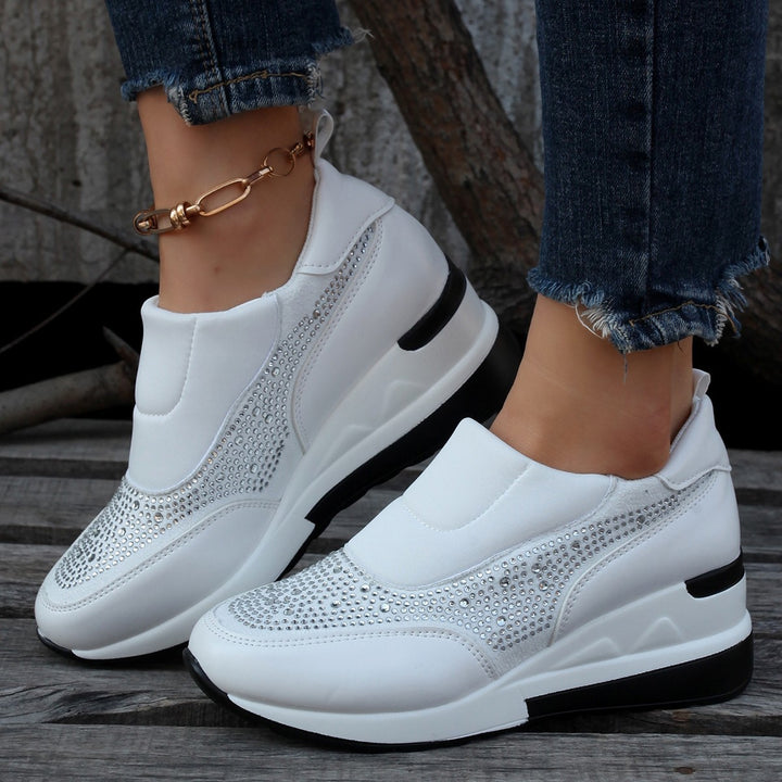 New Fashion Comfortable Rhinestone Height Increasing Mesh Wedge High Heel Women-Womens Footwear-Zishirts