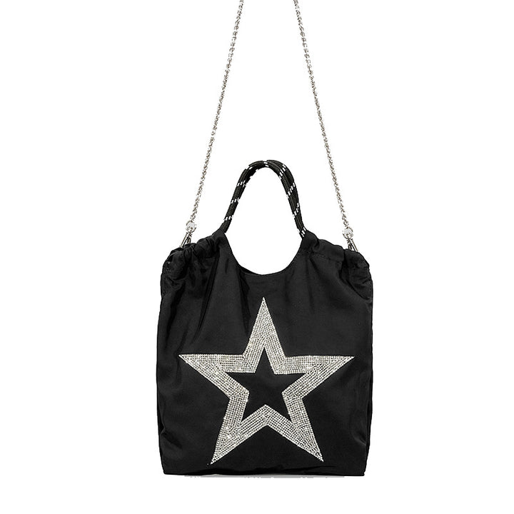 Five-pointed Star Oxford Cloth Pull-belt Handbag Women's Simple-Women's Bags-Zishirts