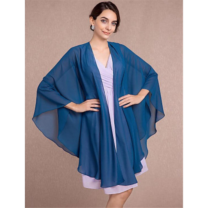 Spring And Summer Fashion Bridal Cloak Short Cardigan Chiffon Small Cape Wedding Accessories Ball Show-Scarves & Wraps-Zishirts