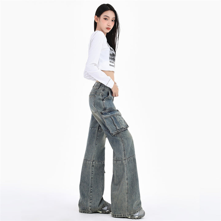 Women's American-style Retro Workwear Jeans-Woman Jeans-Zishirts