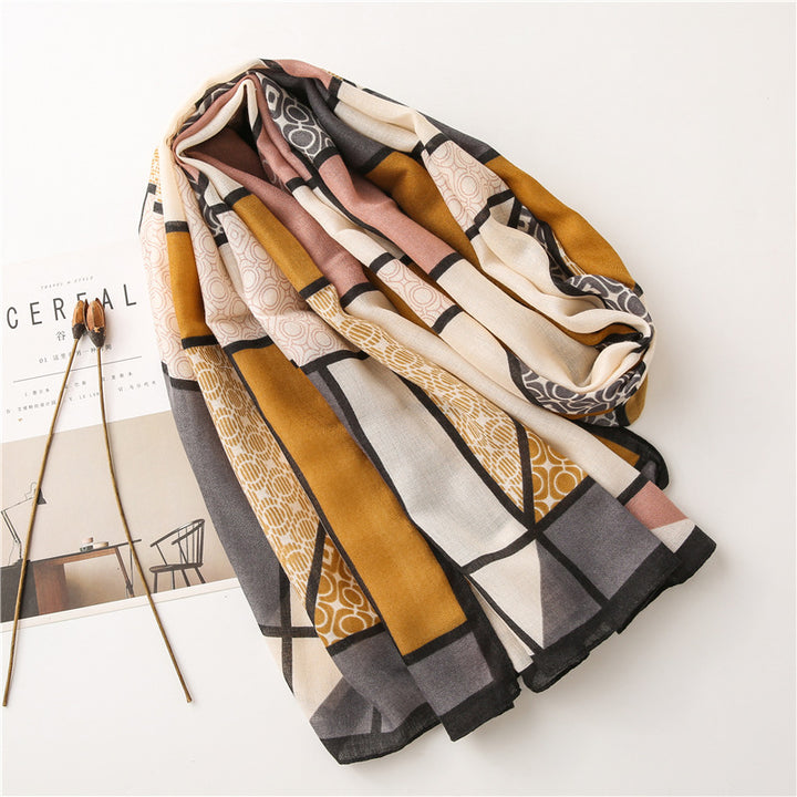 Shawl Autumn And Winter Warm British Plaid Korean Style Scarf Dual-use-Scarves & Wraps-Zishirts