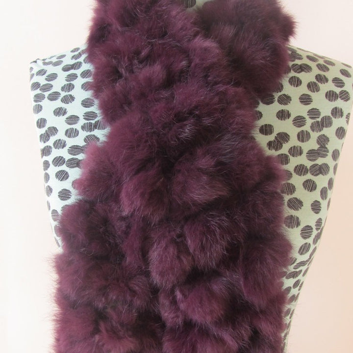 Four-row Ball Rabbit Fur Scarf-Scarves & Wraps-Zishirts