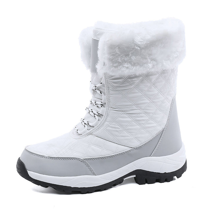 Waterproof Snow Boots Women's Mid-calf Front Zipper-0-Zishirts