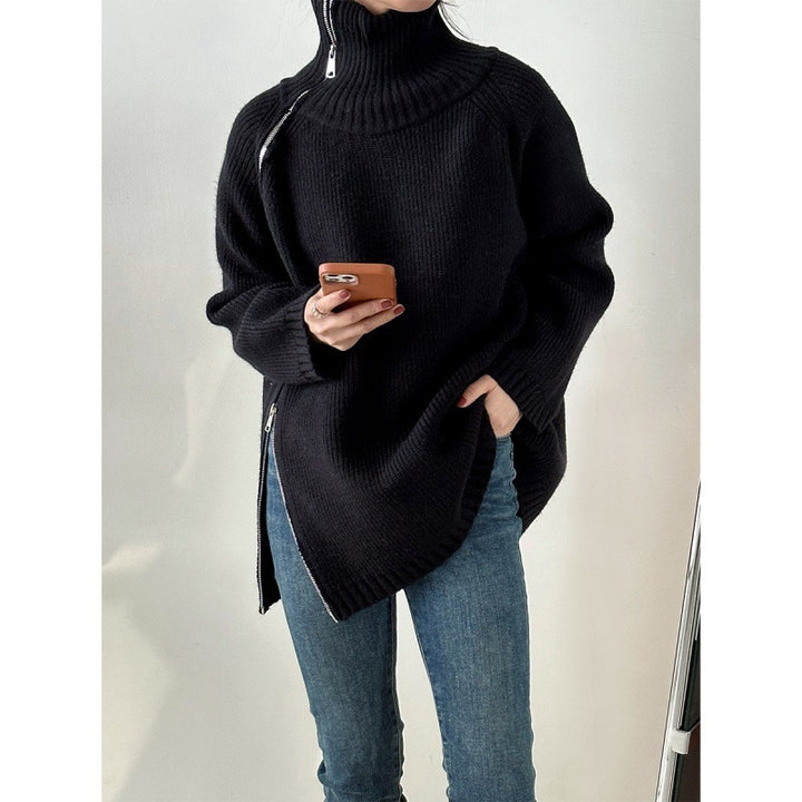 Loose High Collar Bottoming Sweater Korean Simple Top For Women-Women's Outerwear 2023-Zishirts