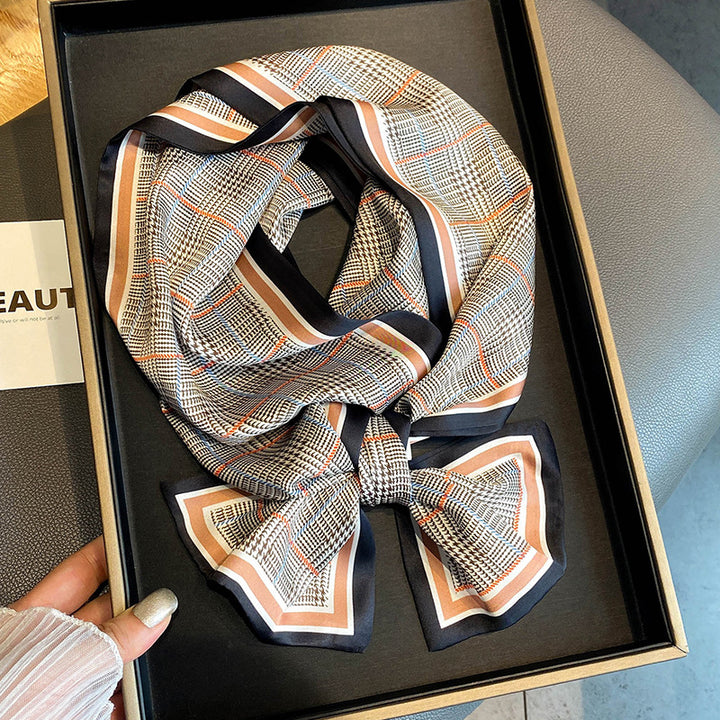 Warm Small Silk Scarf Thin Narrow Ribbon-Scarves & Wraps-Zishirts