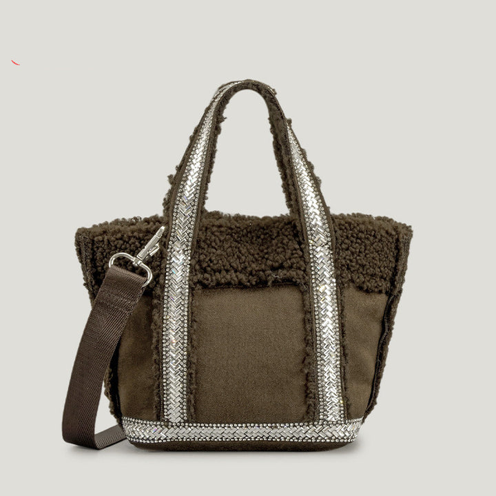 Autumn And Winter Woolen Bucket Bag Female Special-interest Design-Women's Bags-Zishirts