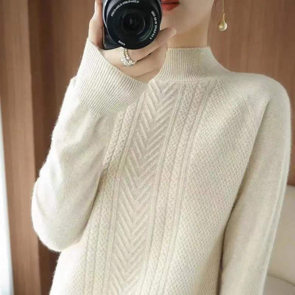 Women's Fashionable Knitted Base Sweater Short-Sweaters-Zishirts