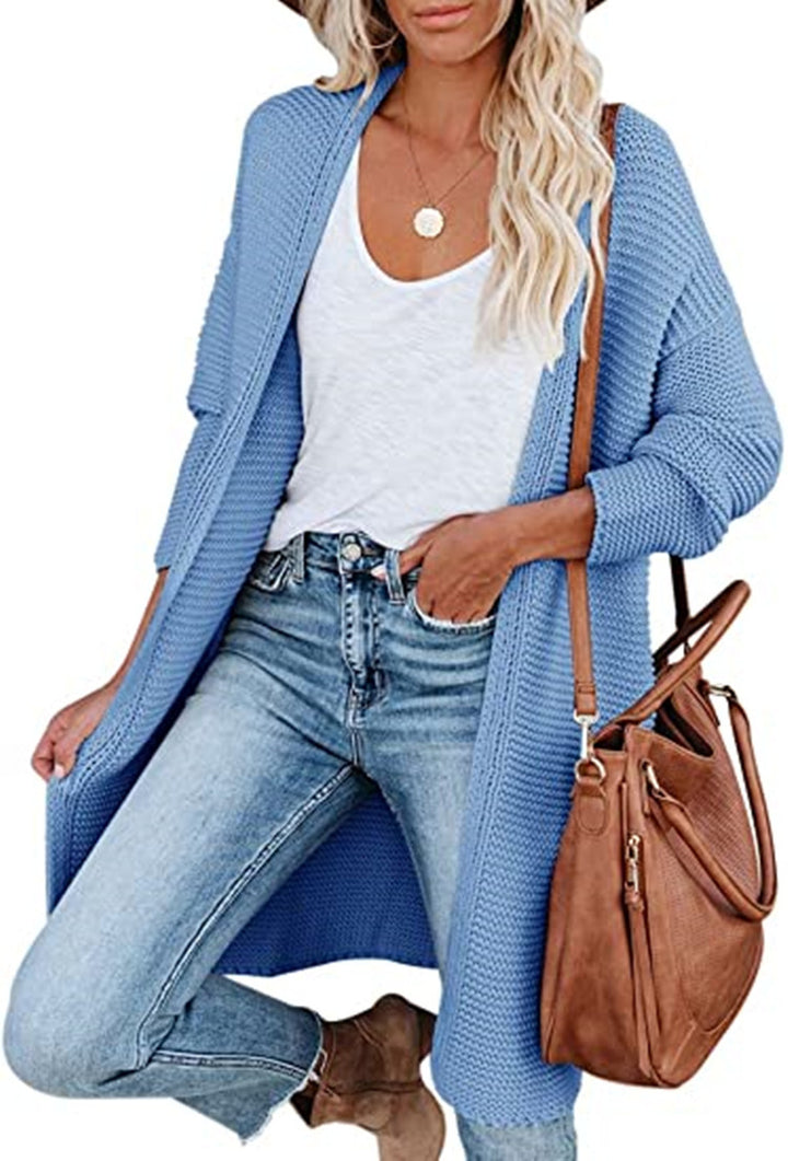 New Medium Long Knitting Cardigan Sweater Is Casual And Loose-Jackets-Zishirts