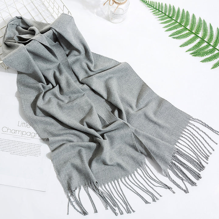 Men's And Women's Fashion Versatile Tassel Solid Color Scarf-Scarves & Wraps-Zishirts