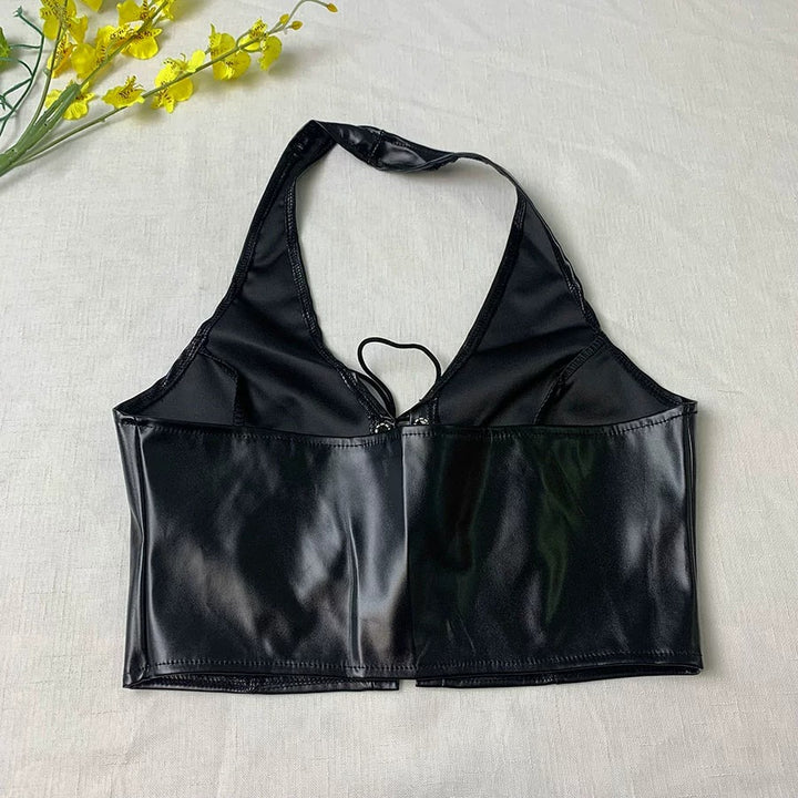 Summer New Design Feeling Hanging Neck Short Outgoing Tank Top-Women's Outerwear 2023-Zishirts