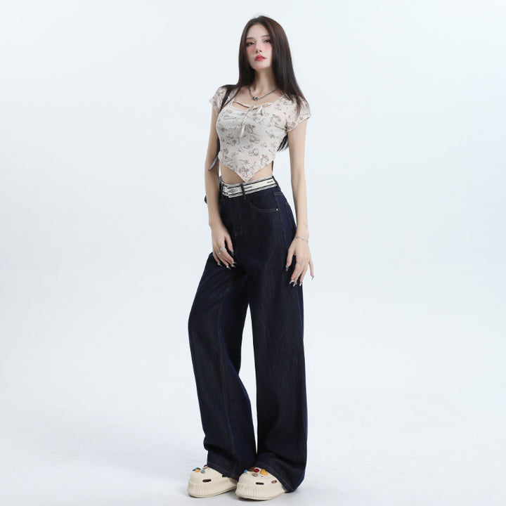 Fashion Women's Summer Wide Leg Mop Pants-Woman Jeans-Zishirts