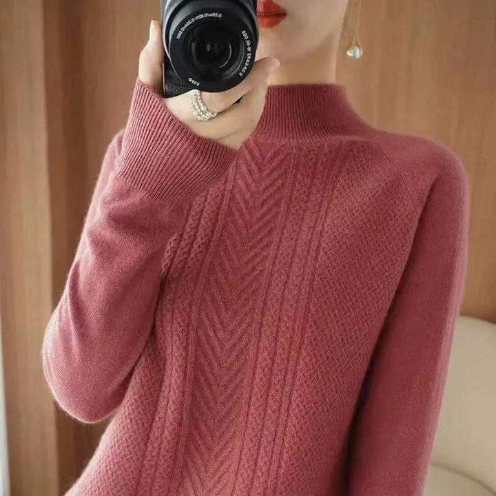 Women's Fashionable Knitted Base Sweater Short-Sweaters-Zishirts