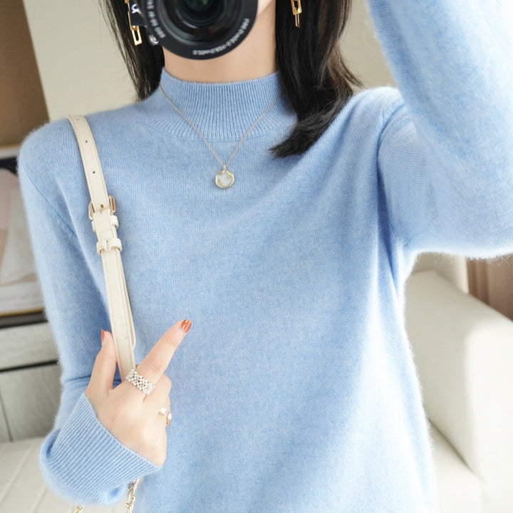 New Half Turtleneck Knitted Pullover Sweater Top For Women-Sweaters-Zishirts