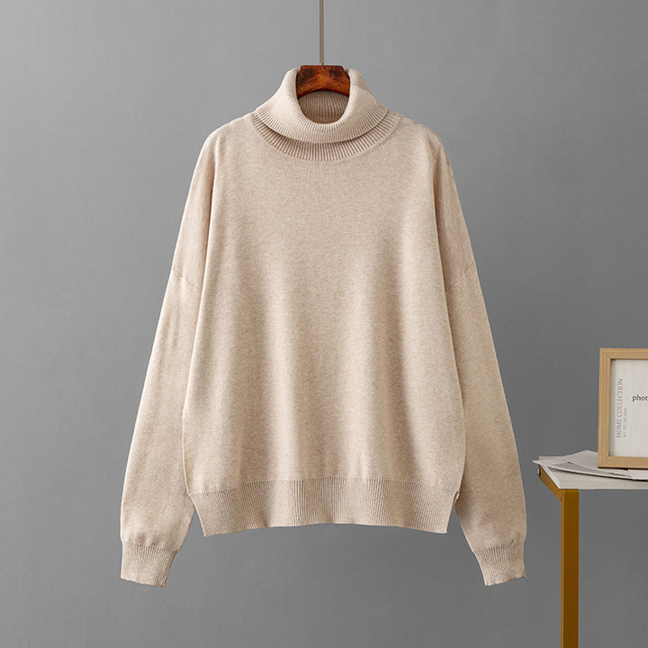 Women's Fashion Loose Turtleneck Sweater-Sweaters-Zishirts