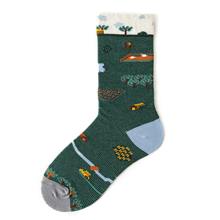 Women's Mid-calf Autumn And Winter 100 Cotton Socks-Womens 2024 March-Zishirts