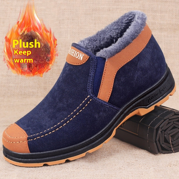 Men's Traditional Cotton Shoes Warm With Velvet-Womens Footwear-Zishirts