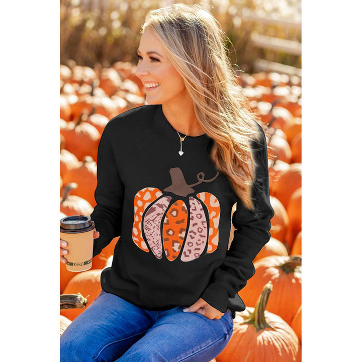 Halloween Pumpkin Printed Long-sleeved Top Female-Suits & Sets-Zishirts