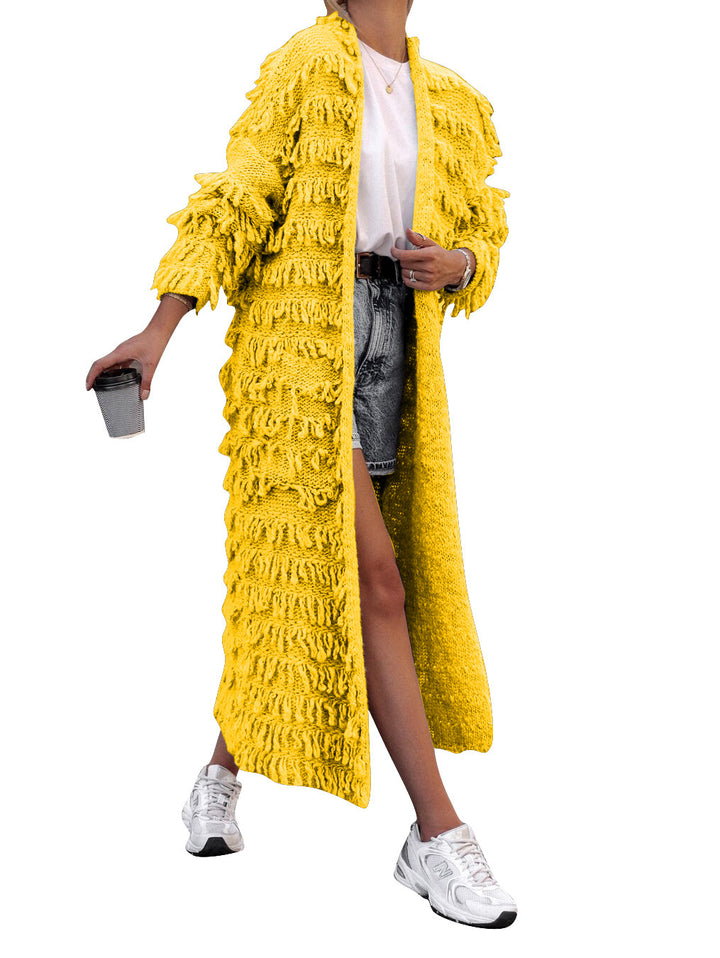 Women's Clothing Tassel Knitted Coat-0-Zishirts