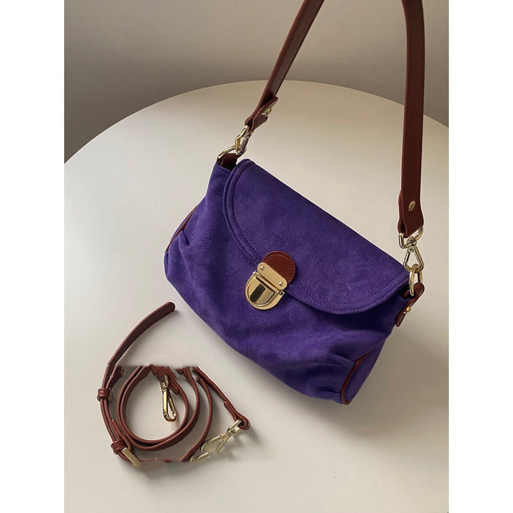 Niche Suede Purple Underarm Bag-Women's Bags-Zishirts