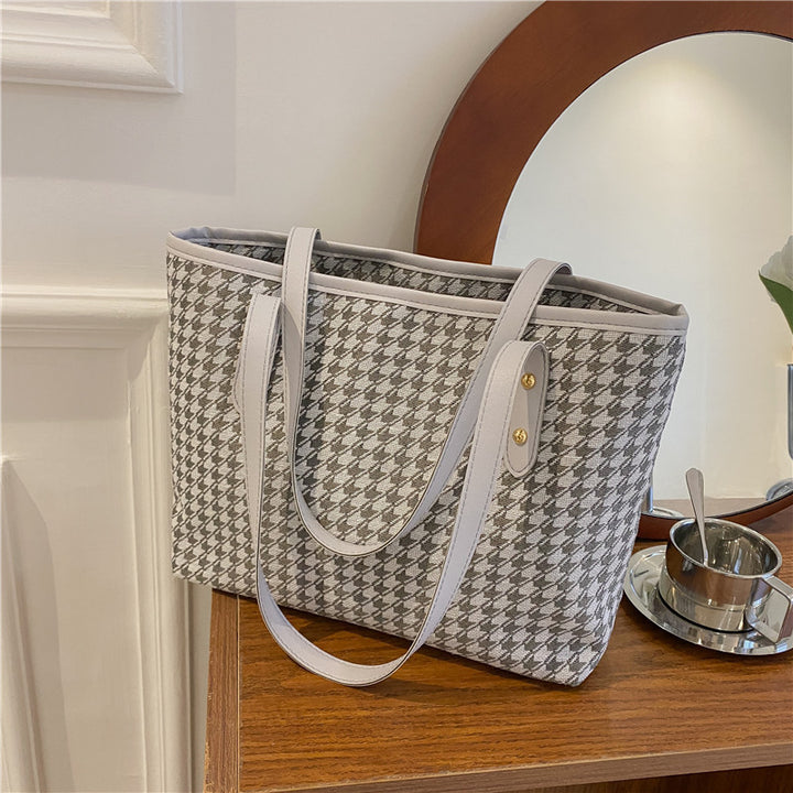 Large Capacity Houndstooth Bag For Women-Women's Bags-Zishirts