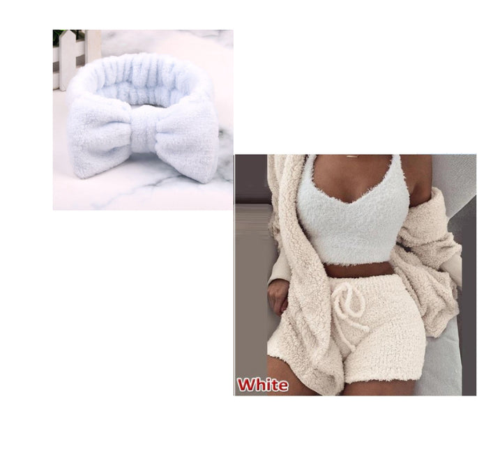 3 Pieces Of Fashionable Ladies Plush Home Clothes-Women's Outerwear 2023-Zishirts