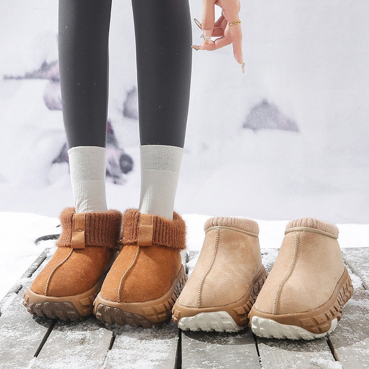 Winter Snow Boots With Anti-slip Tire-sole Design Fashion Outdoor Warm Suede Ankle Boot For Women Shoes-Womens Footwear-Zishirts