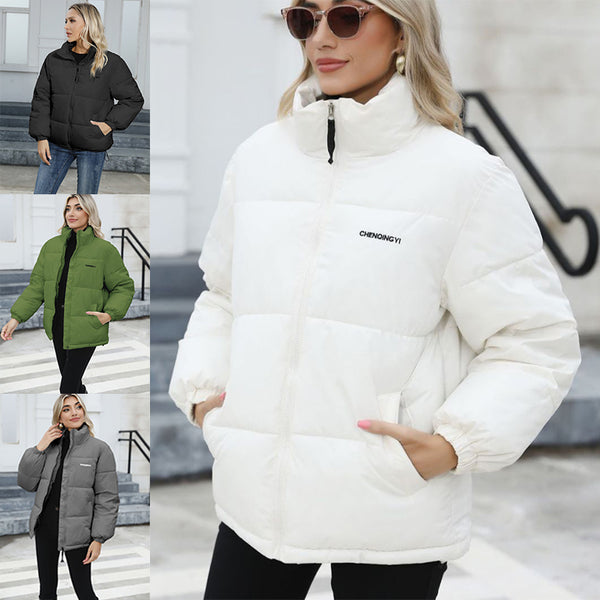 Winter Coat Women Casual Windproof Down Cotton Coat Warm Thickened Jacket Solid Outwear All-match Loose Tops Clothing-Women's Outerwear 2023-Zishirts