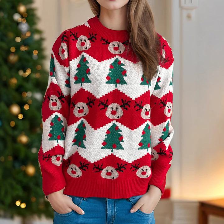 Christmas Casual Knitted Sweater For Women Loose Pullover-Sweaters-Zishirts